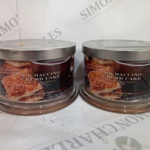 HOMEWORX BY HARRY SLATKIN & CO. 2X MOCHACCINO CRUMB CAKE 4 WICK CANDLES