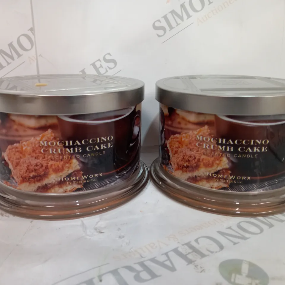 HOMEWORX BY HARRY SLATKIN & CO. 2X MOCHACCINO CRUMB CAKE 4 WICK CANDLES
