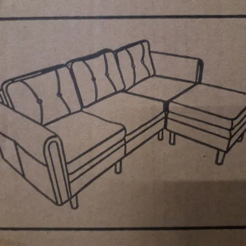 BOXED 3 SEATER SOFA - BLACK (3 BOXES)