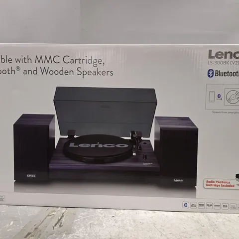 BOXED LENCO LS-300BK V2 TURNTABLE WITH BLUETOOTH