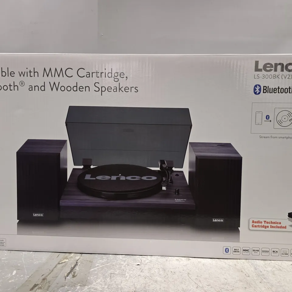 BOXED LENCO LS-300BK V2 TURNTABLE WITH BLUETOOTH 