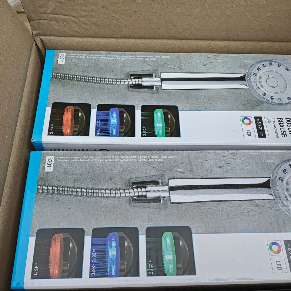 BOX OF APPROXIMATELY 6 X LED SHOWER HEADS 