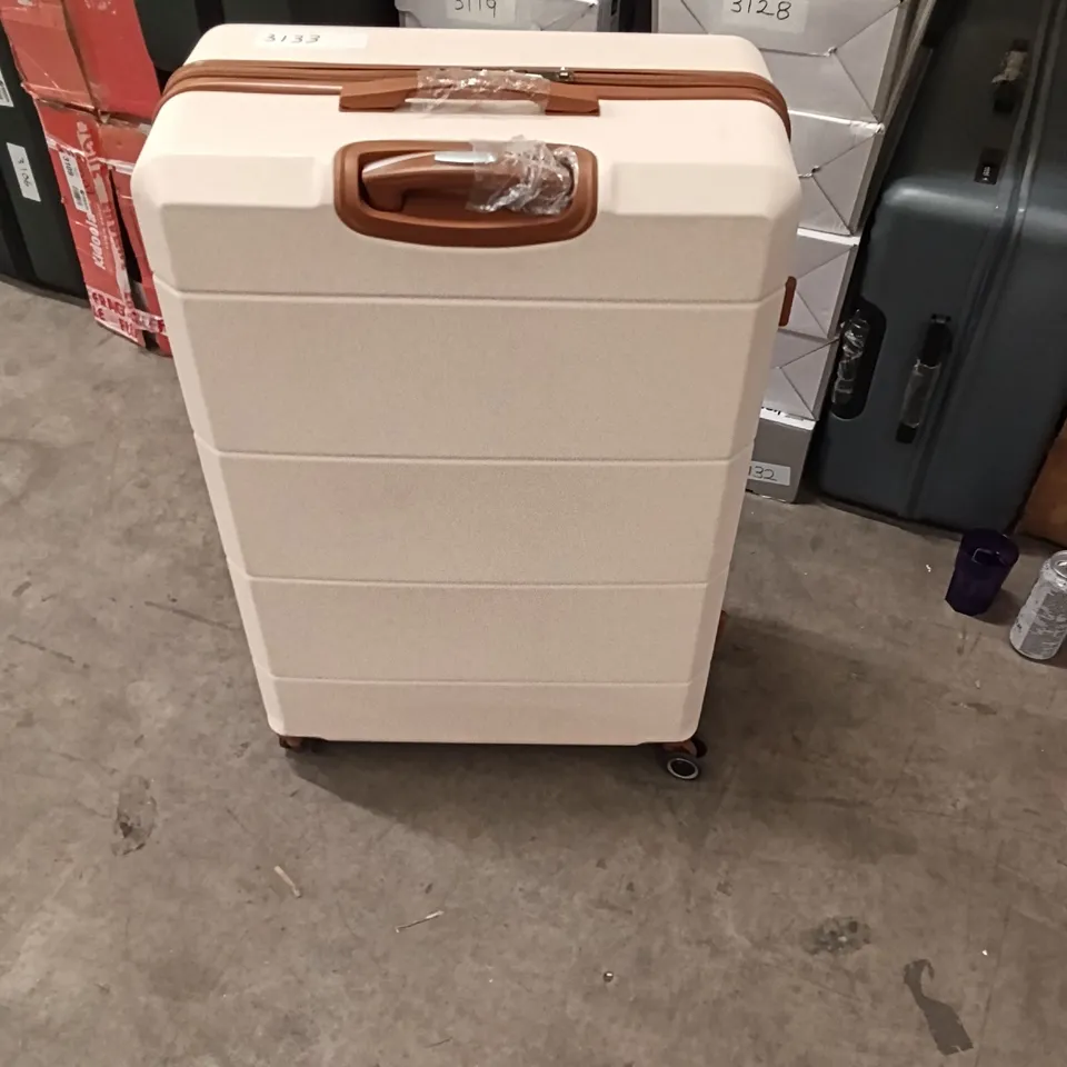 BIG TRAVEL LUGGAGE LIGHT BROWN WITH WHEELS 