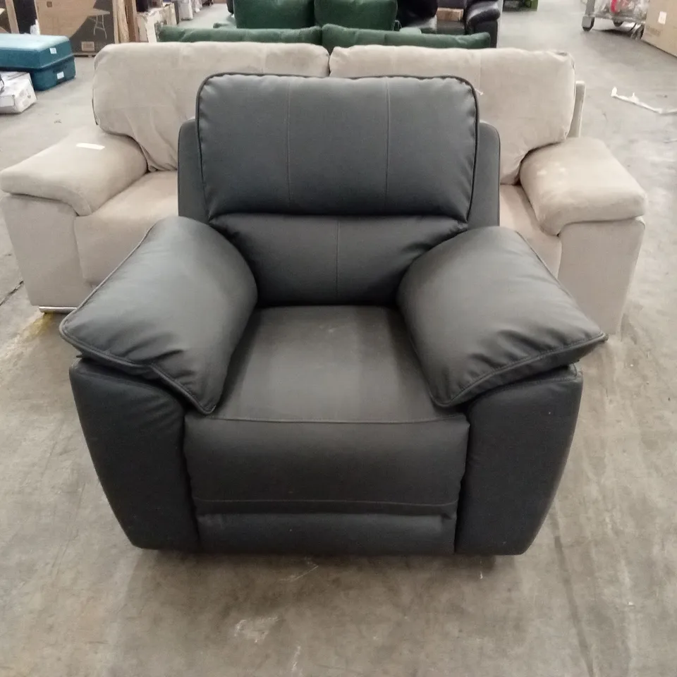 SEVILLE RECLINER ARMCHAIR, GREY PREMIUM FAUX LEATHER