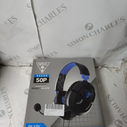 BOX OF APPROX 5 TURTLE BEACH RECON 50P HEADSETS IN BLACK