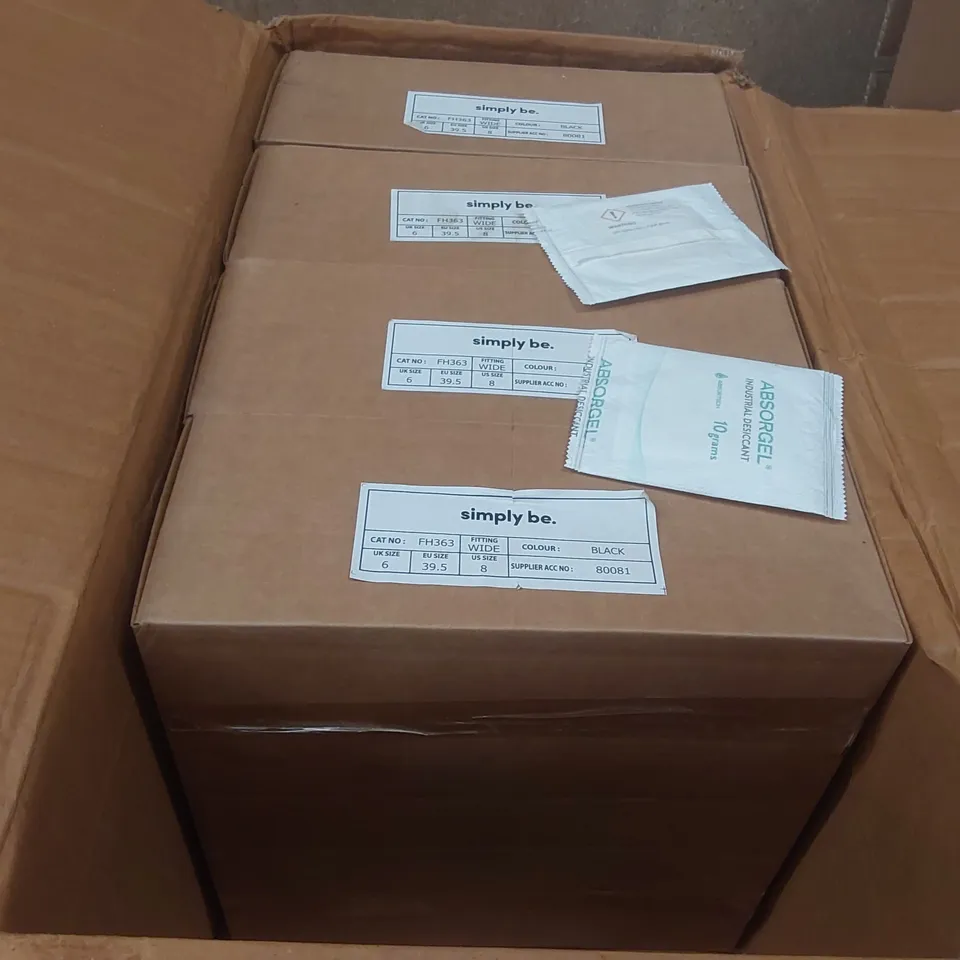 BOX CONTAINING APPROXIMATELY 5x BRAND NEW SIMPLY BE BLACK BREENER WIDE BOOTS - SIZE 6