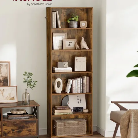 BOXED VASAGLE BOOKCASE, BOOKSHELF WITH 6 SHELVES