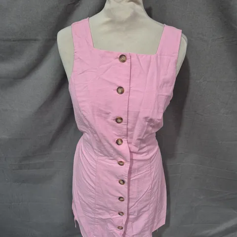NOBODY'S CHILD PERI MINI DRESS PLAIN – PINK, UK 10