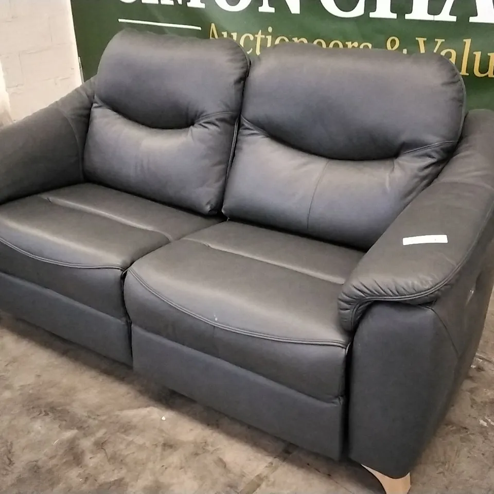 QUALITY BRITISH DESIGNED & MANUFACTURED G PLAN JACKSON 3 SEATER POWER RECLINER SOFA CAMBRIDGE PETROL BLUE LEATHER