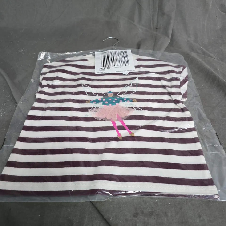 JOHN LEWIS KIDS STRIPY TOP WITH FAIRY 4 YEARS OLD