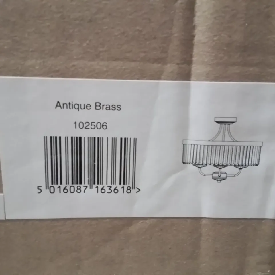 BOXED CEILING LIGHT ANTIQUE BRASS