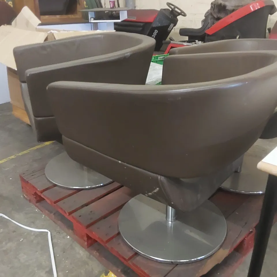 SET OF 3x SWIVEL TUB CHAIRS