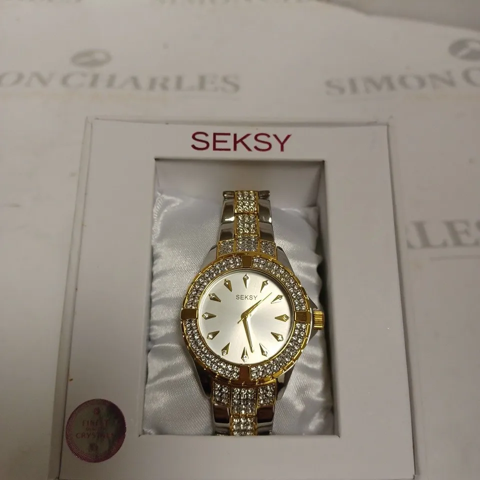BOXED SEKONDA STAINLESS STEEL SILVER & GOLD LADIES WATCH 