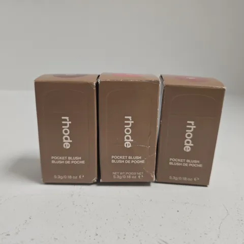 3 BOXED RHODE POCKET BLUSHES (3X5.3G)