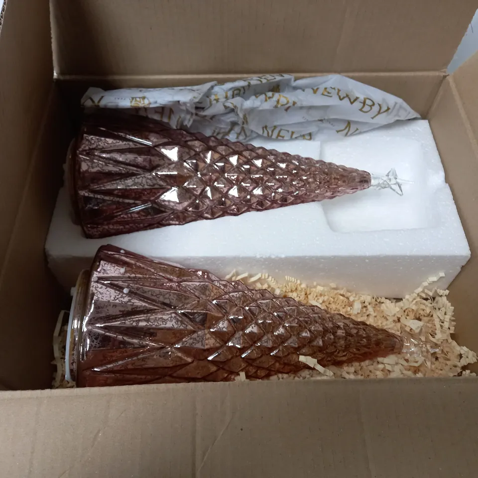 MERCURY GLASS PINK STAR DECORATIONS