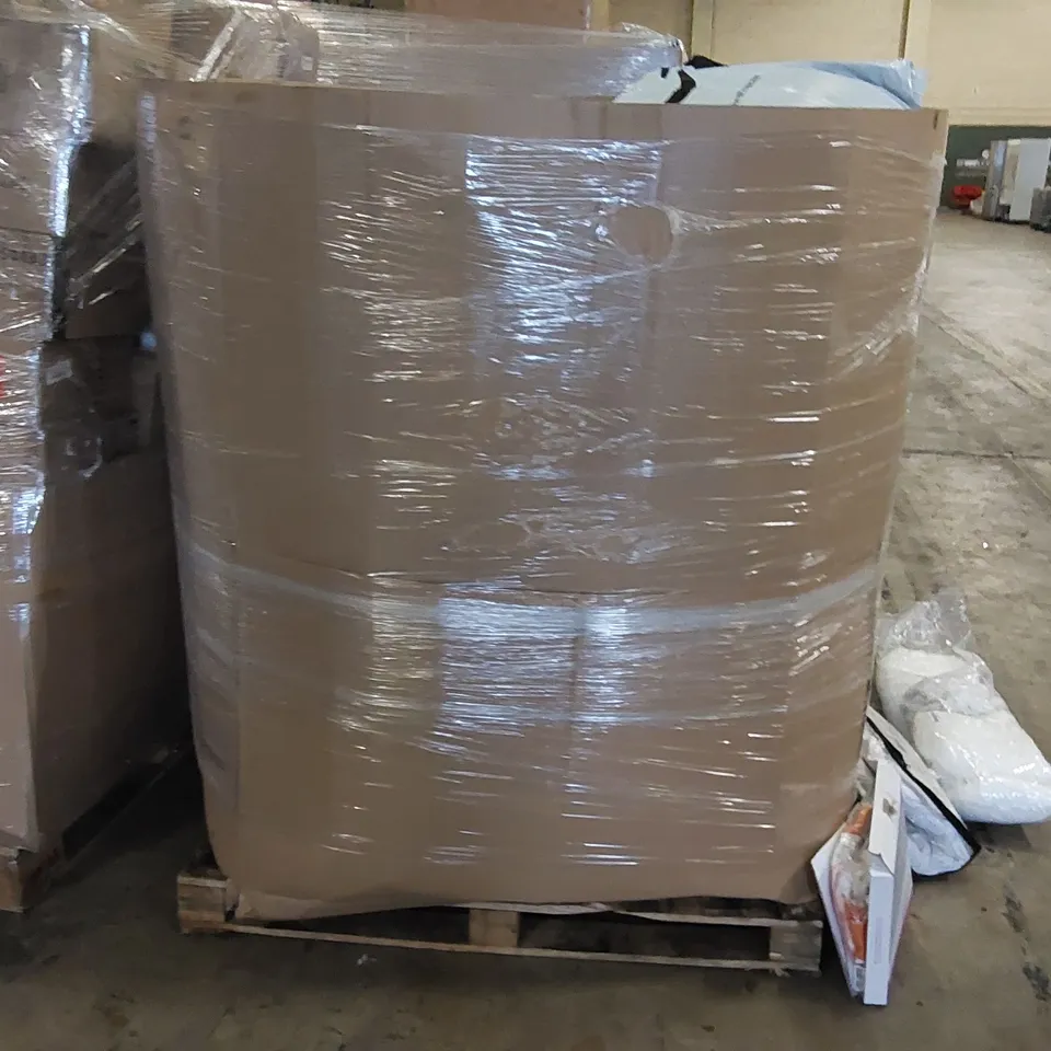 PALLET OF ASSORTED ITEMS INCLUDING: BEDDING, PILLOWS, AND BABY ITEMS 