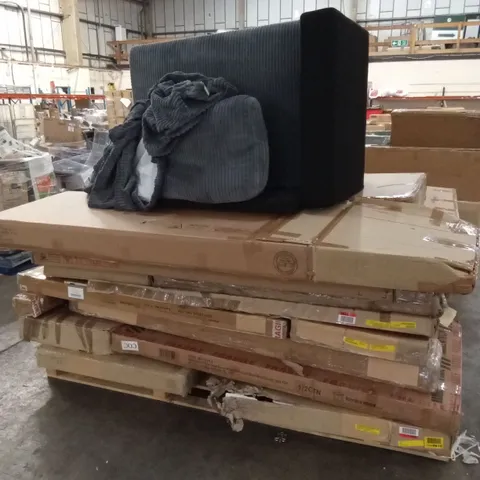 PALLET OF ASSORTED INCOMPLETE FURNITURE PARTS AND PIECES 