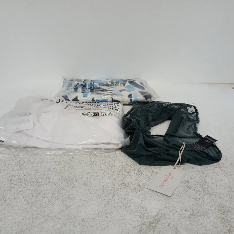 BOX OF APPROXIMATELY 28 ASSORTED CLOTHING ITEMS TO INCLUDE ASOS, BRAVISSIMO ETC