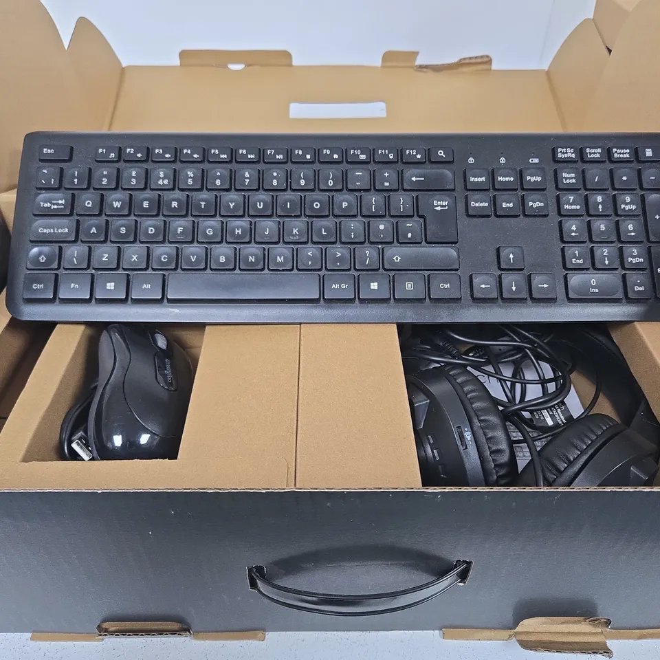 BOXED KEYBOARD, MOUSE & HEADSET TRIO