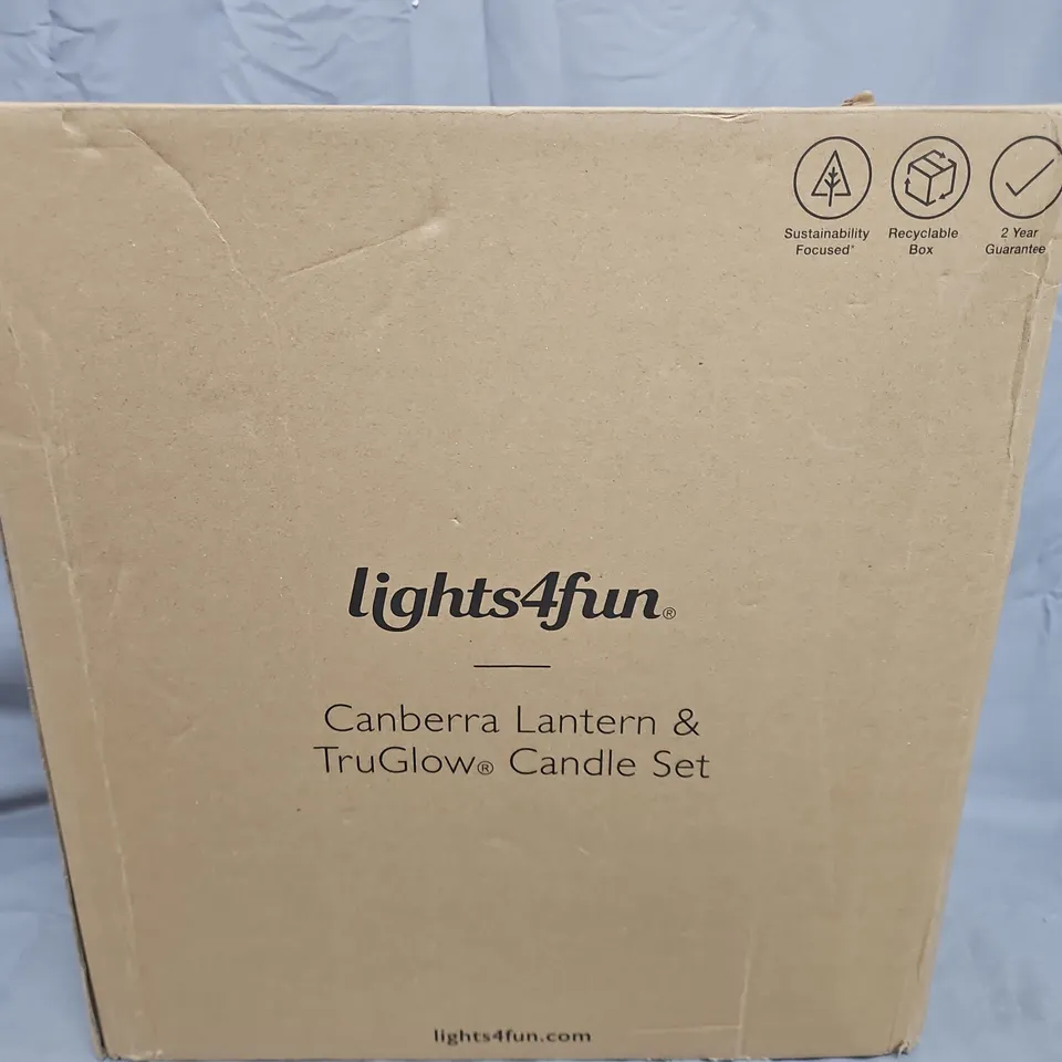 LIGHTS4FUN CANBERRA LANTERN & TRUGLOW CANDLE SET