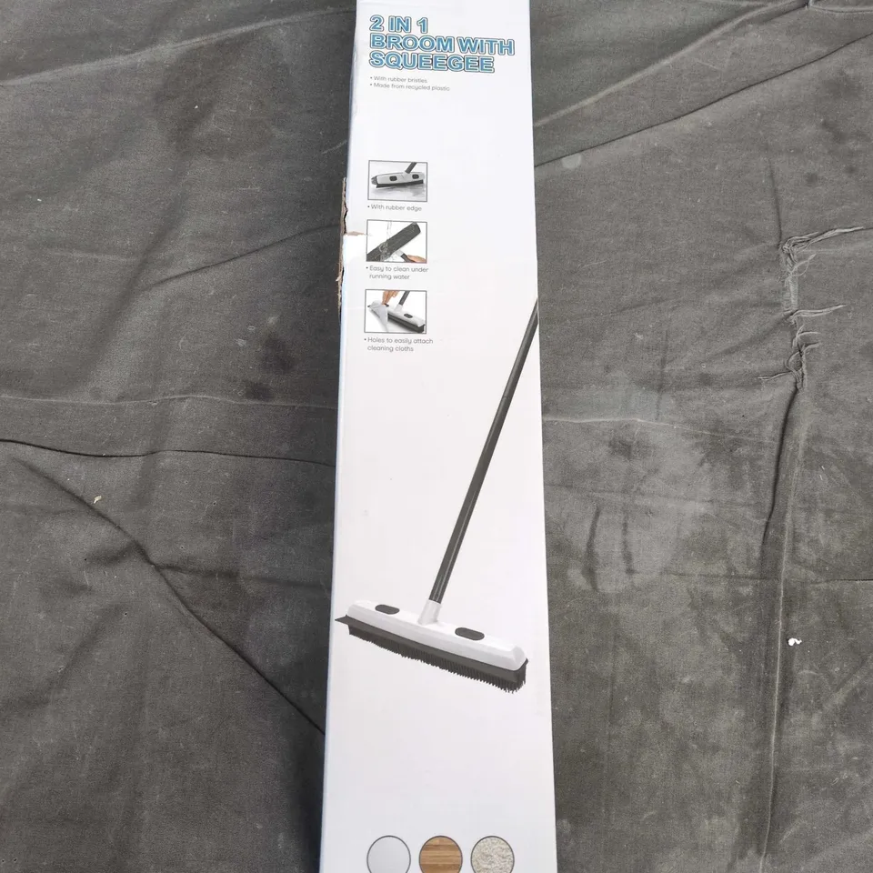 2 IN 1 BROOM WITH SQUEEGEE – FLOOR CLEANING KIT