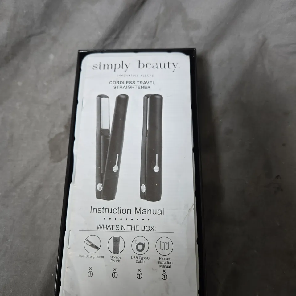 SIMPLY BEAUTY CORDLESS TRAVEL HAIR STRAIGHTENER – BLUE