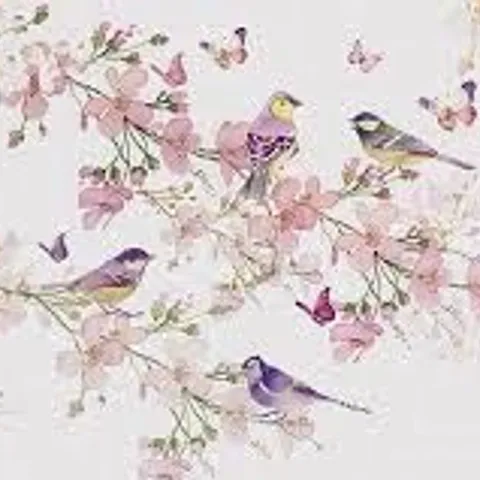 BOXED BIRDS AND BLOSSOM - WRAPPED CANVAS PRINT