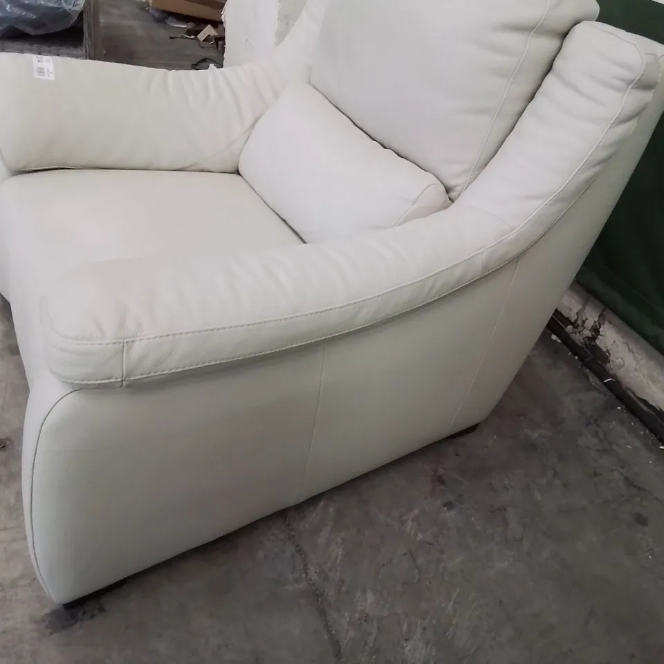 QUALITY ITALIAN DESIGNER DEGANO EASY CHAIR CREAM LEATHER 