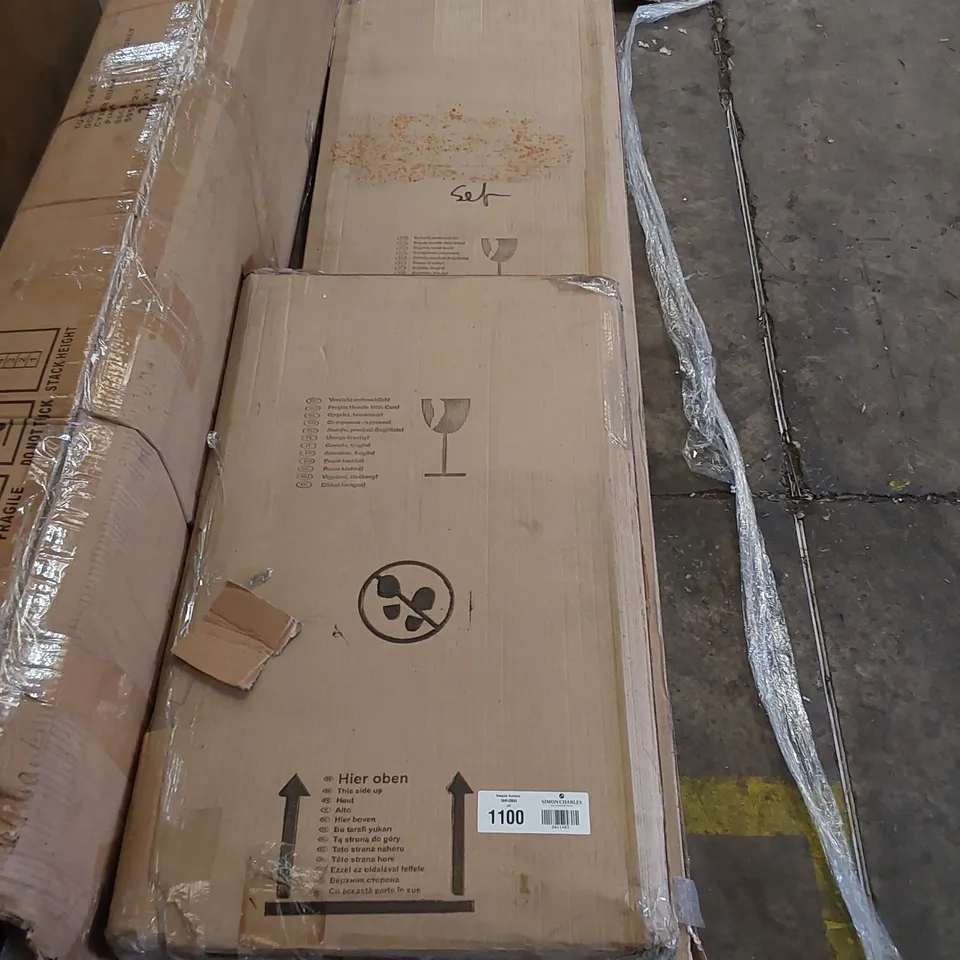 BOXED TV UNIT - WHITE/GLASS (2 BOXES)