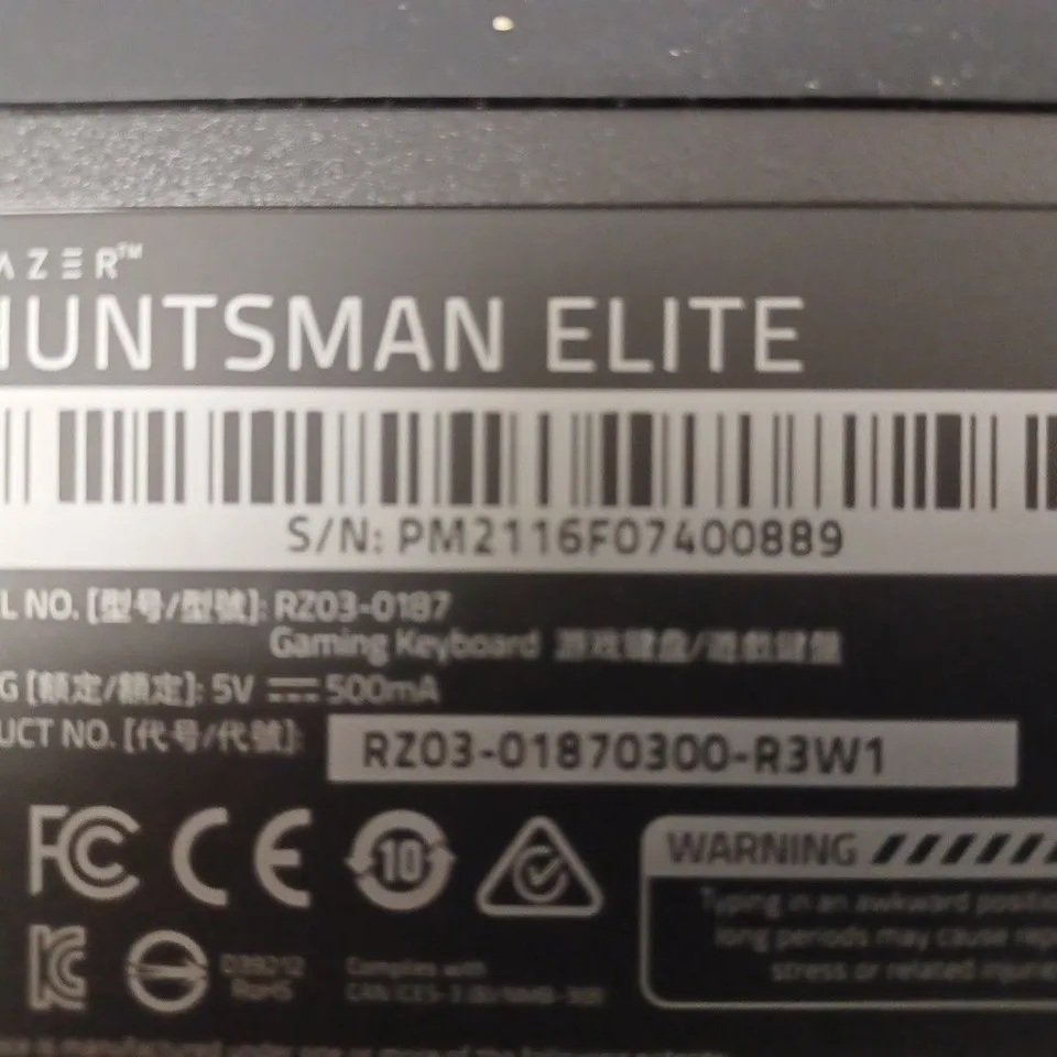 RAZER HUNTSMAN ELITE MECHANICAL GAMING KEYBOARD