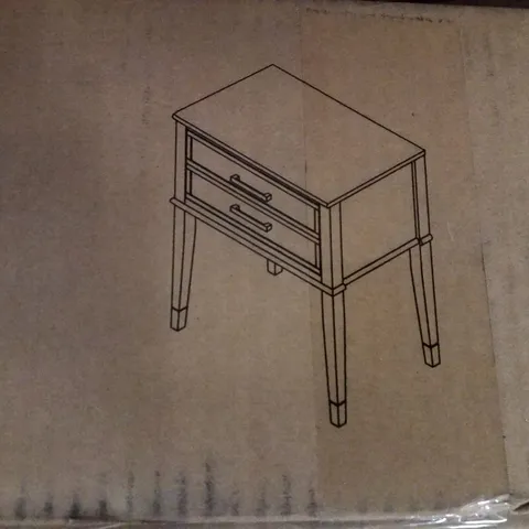 BOXED BEDSIDE CABINET 2 DRAWER WESTERLEIGH END TABLE GRAPHITE GREY