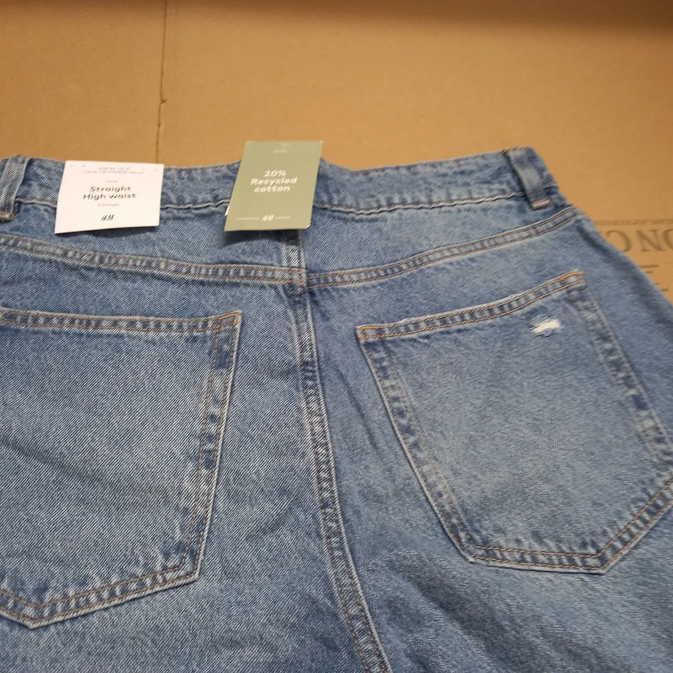 H&M STRAIGHT HIGH WAIST JEANS - UK 14