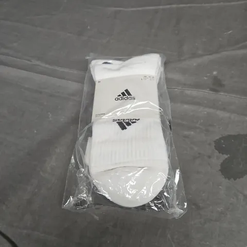 ADIDAS 3PACK CUSHIONED CREW SOCKS IN WHITE SIZE L/8.5-10