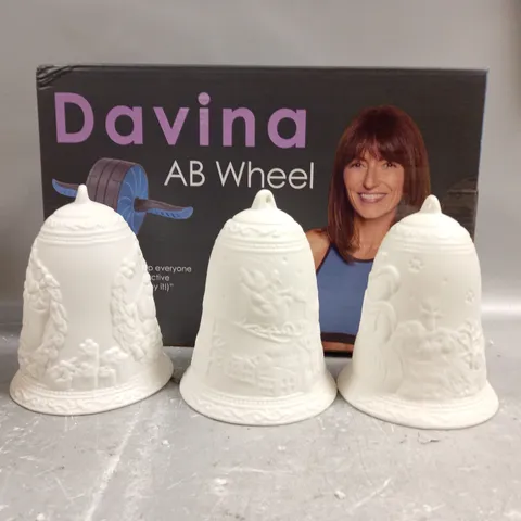 BOX OF APPROXIMATELY 10 ASSORTED ITEMS TO INCLUDE - XMAS DECORATION - DAVINA AB WHEEL ETC