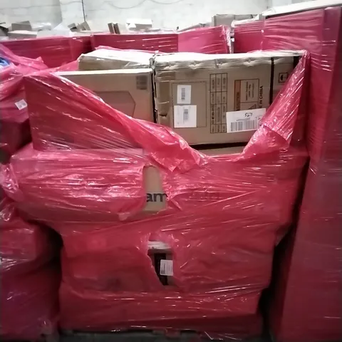 PALLET OF ASSORTED HOUSEHOLD GOODS AND PRODUCTS TO INCLUDE; CEILING FAN LIGHT, MATTRESS, CHAIRS, KITCHEN/OFFICE BIN ETC