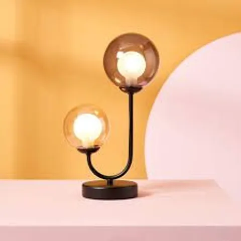 BOXED ELIZA 2 LIGHT TABLE LAMP - BLACK