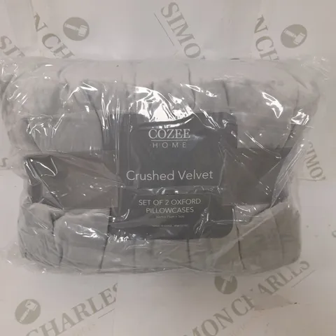 COZEE HOME CRUSHED VELVET SET OF 2 OXFORD PILLOWCASES