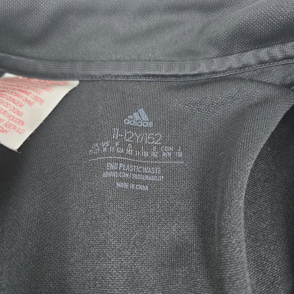 ADIDAS BLACK/BLUE 1/4 ZIP TOP KIDS SIZE 11-12 YEARS
