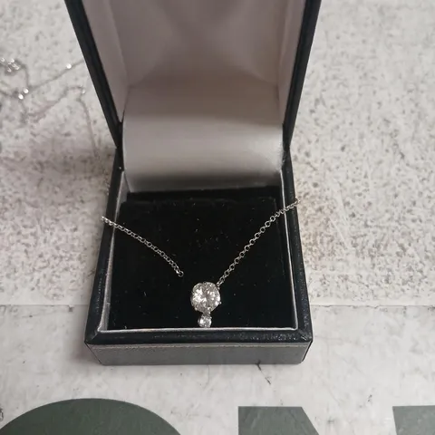 DIAMONIQUE 0.9CT TW PENDANT & CHAIN STERLING SILVER
