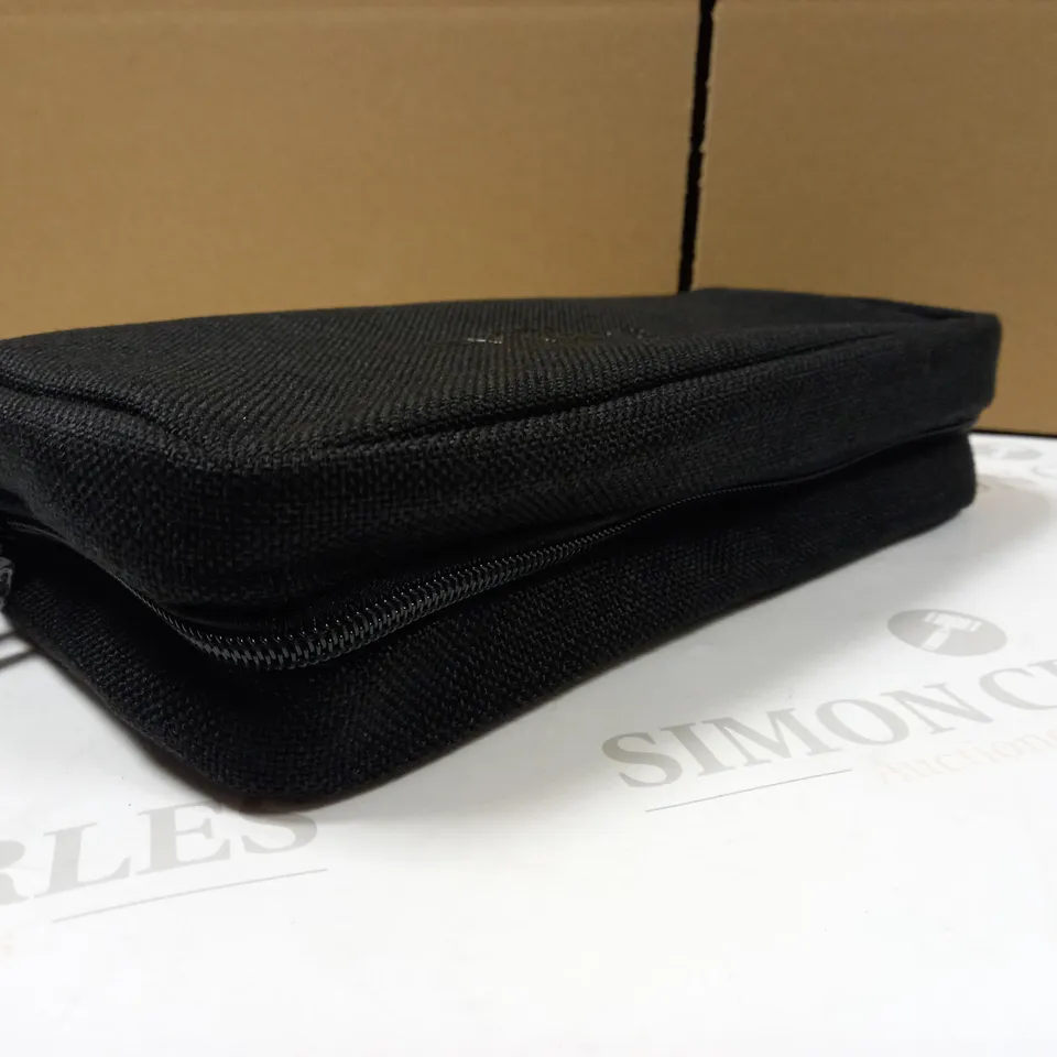GUERLAIN PARIS BLACK/LOGO FABRIC WASH BAG/MAKE UP POUCH