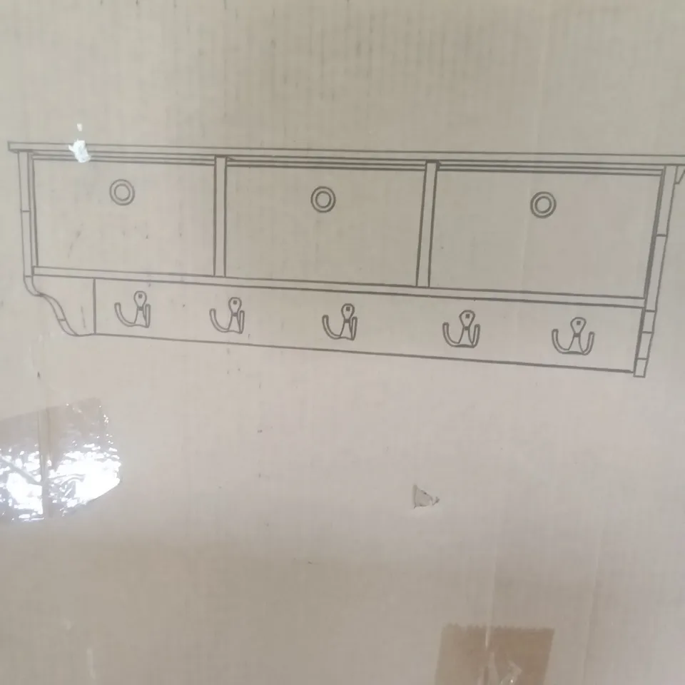 BOXED SOBUY COAT HANGER AND SHELF - WHITE 