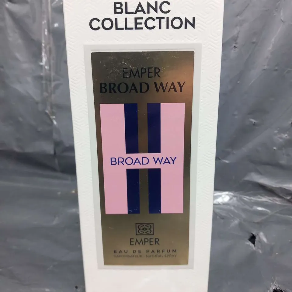 BOXED AND SEALED BLANC COLLECTION EMPER BROAD WAY EAU DE PARFUM 85ML