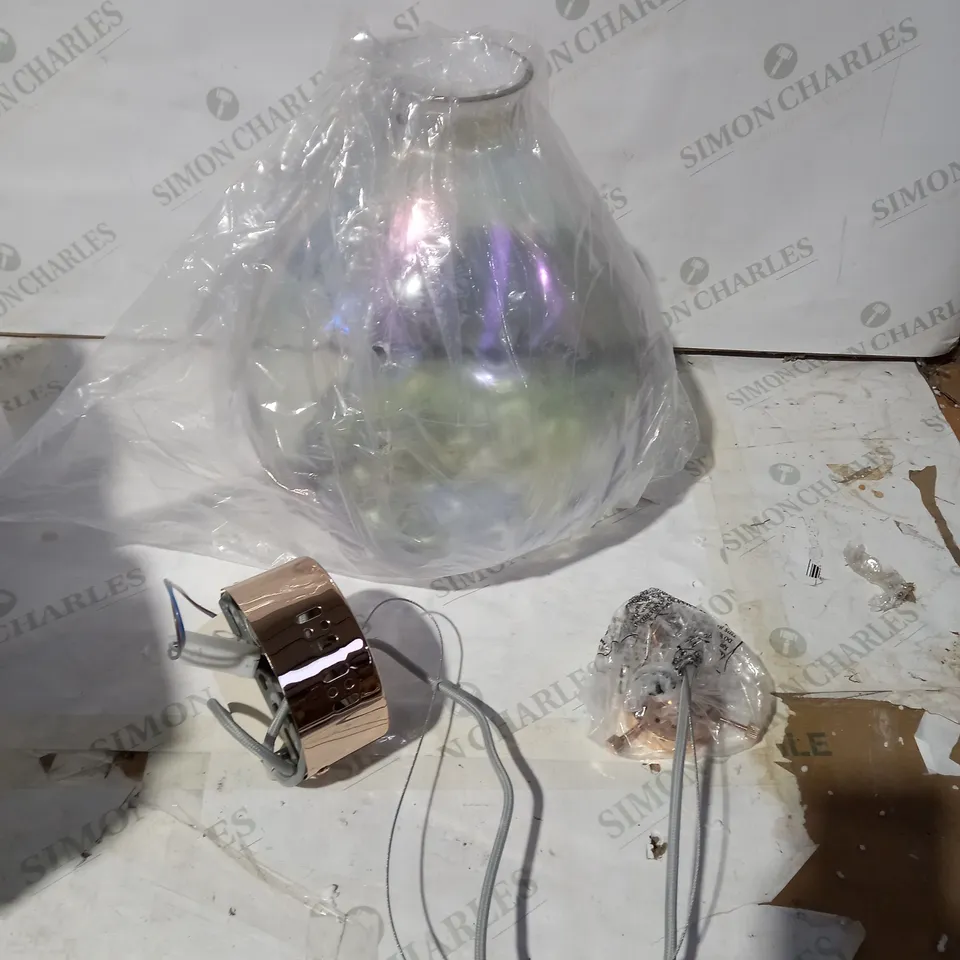 BOXED AZIA PENDANT FRENCH GOLD FINISH & GLASS LED PENDANT (COLLECTION ONLY)