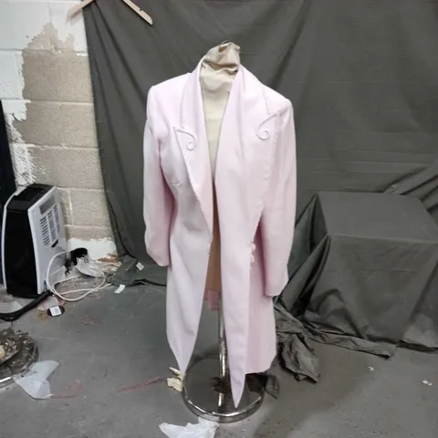 PINK WOMEN'S TAILORED BLAZER WITH EMBROIDERED LAPELS SIZE 12