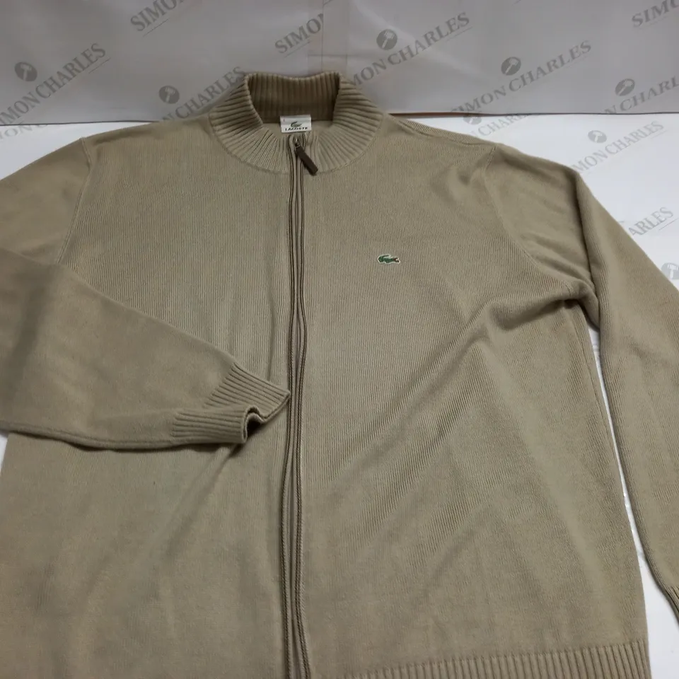 LACOSTE TAUPE ZIP THROUGH JACKET - 8