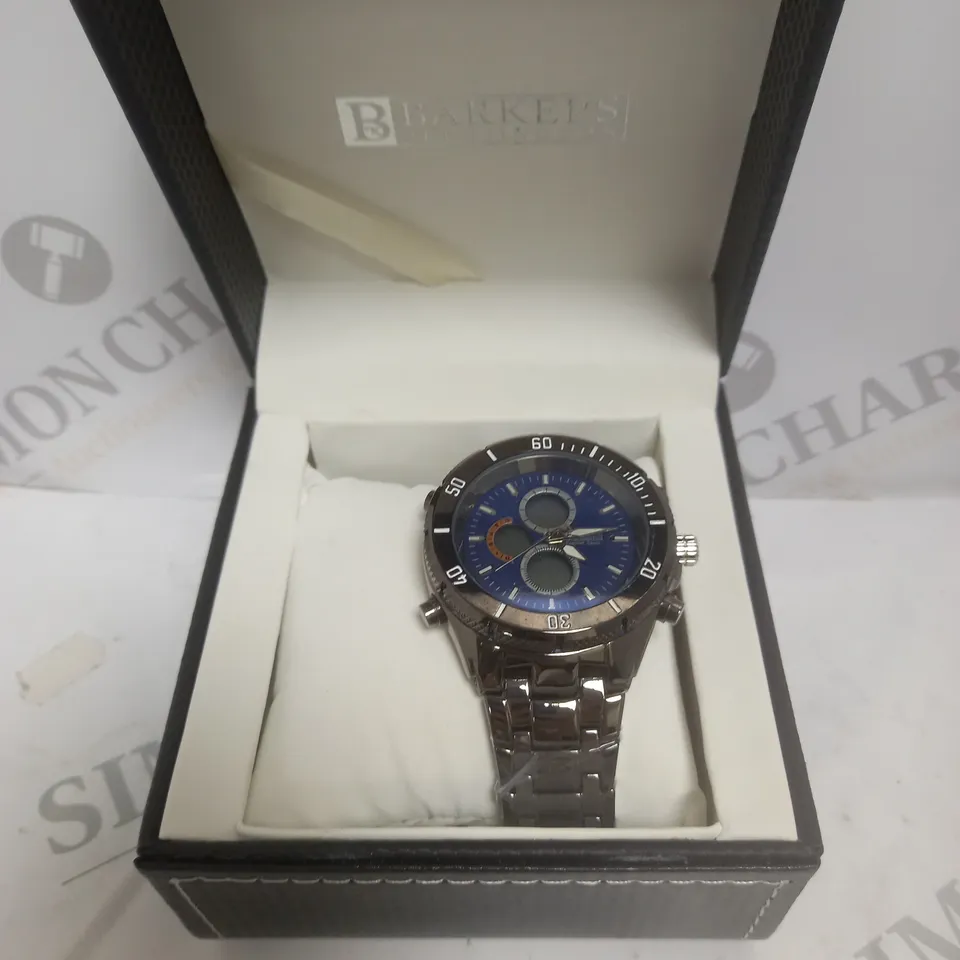 BOXED BARKERS OF KENSINGTON PREMIER SPORT WATCH IN BLUE