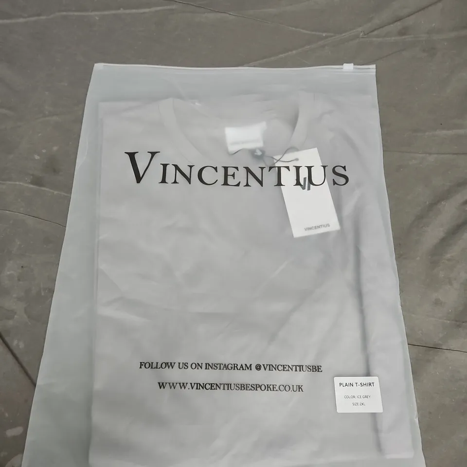 VINCENTIUS PLAIN T-SHIRT – ICE GREY, UK 2XL