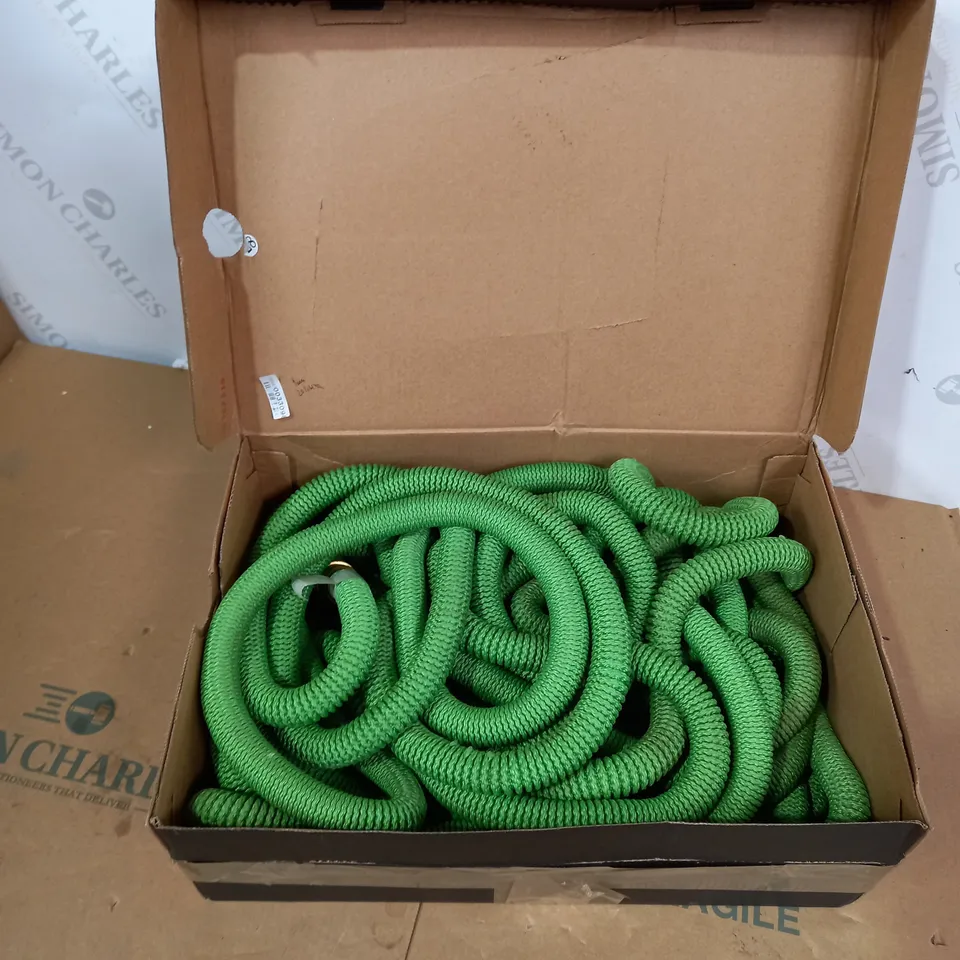 GRUMPY GARDENER STRETCH HOSE 7 FUNCTION SPRAY NOZZLE & HANGER 125FT