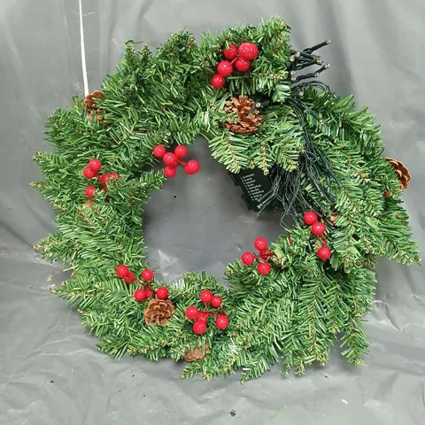 LIGHT UP WREATH IN GREEN