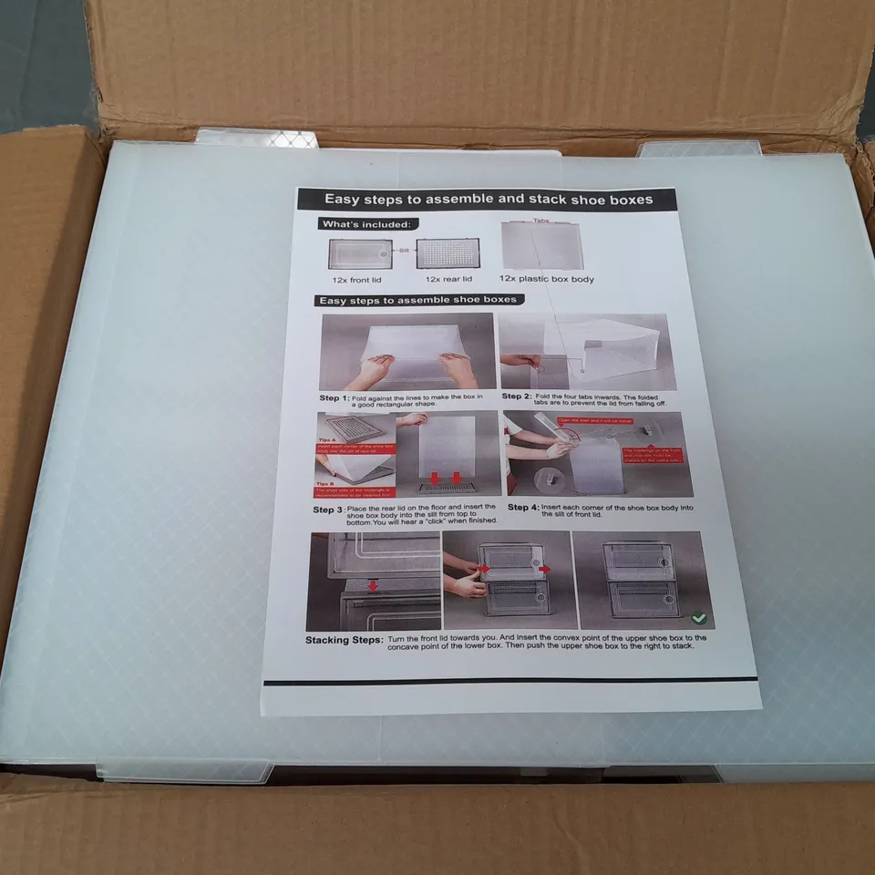 boxed unbranded shoe stacking boxes